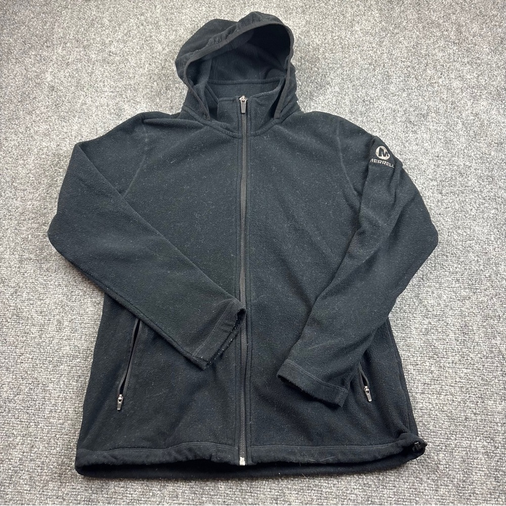 MERRELL Mens Black Full Zip Hooded Fleece Jacket size: Medium